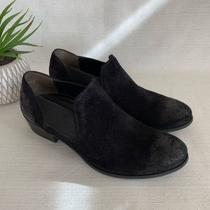 Paul Green Faith Black Suede Leather Ankle Booties Woman’s EU4US6.5